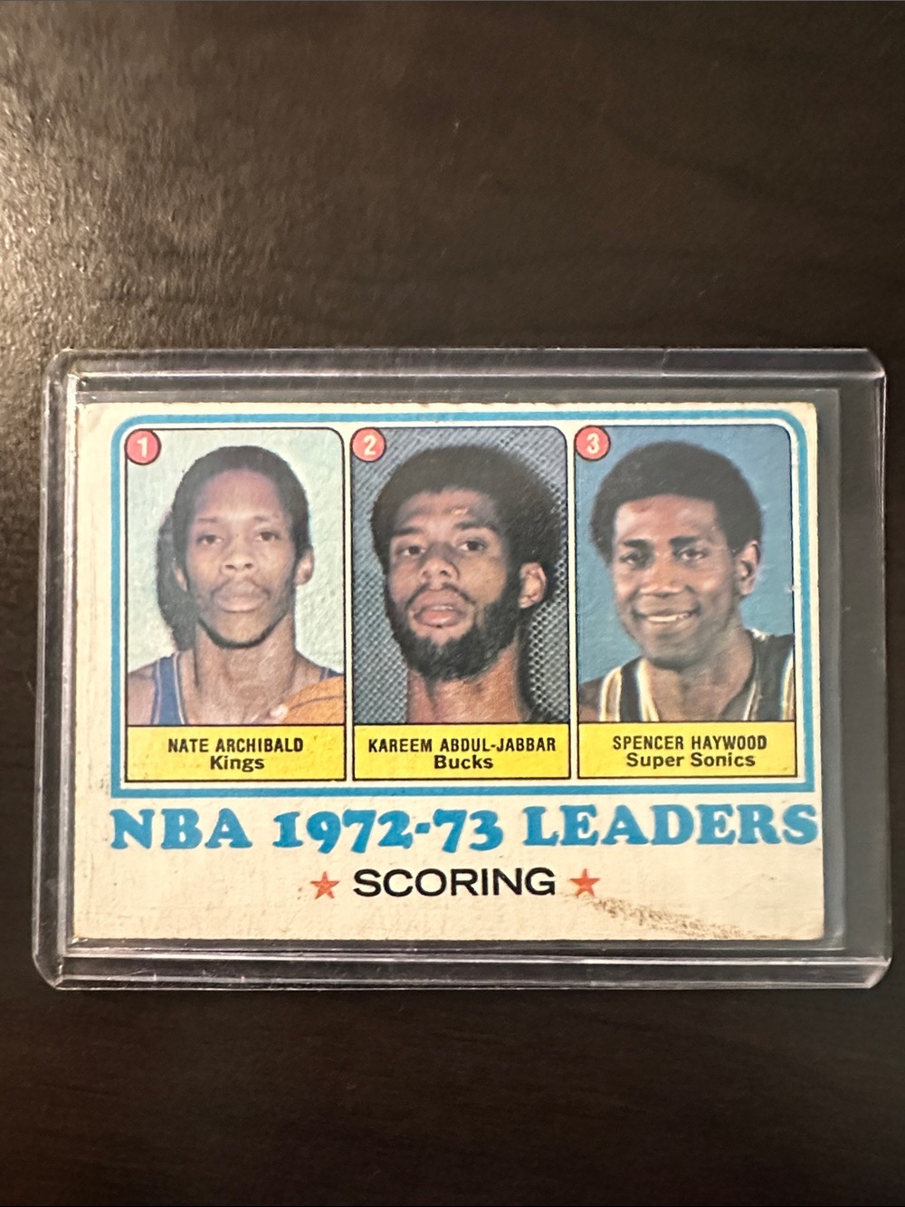 NBA 1972-73 Leaders Scoring Trading Card - Blue/Yellow